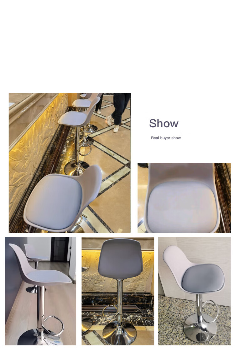 Huakaizhixing Bar Stool, High Chair, High Stool, Adjustable Height Bar Stool with Backrest, Home Chair, Large Base, BY520 23