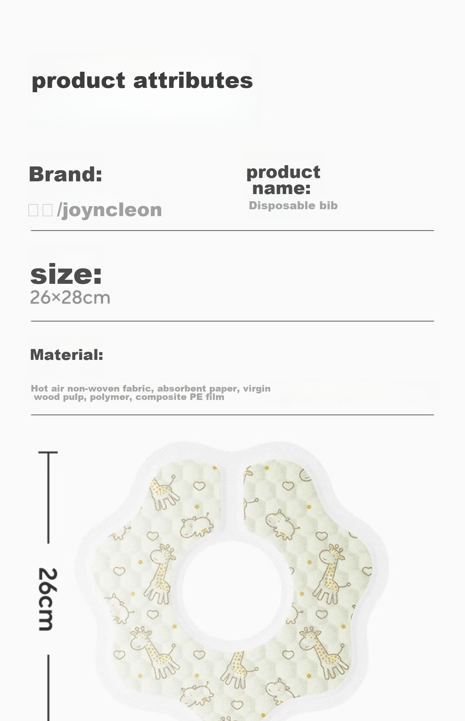 JOYNCLEON Disposable Drool Bibs for Babies, Rotatable Washable Bibs for Newborns, 50 Pieces, Jyp62199 16