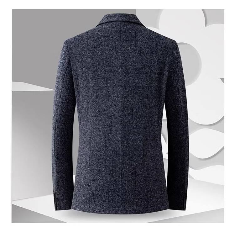 MONTAGUT Spring And Autumn Men's Suit with Mulberry Silk Texture, Business Formal Wear Single Suit Jacket Crisp Outerwear, Gray-Blue, Size 48 10