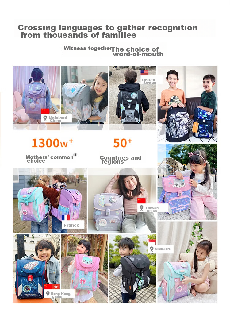 TigerFamily Primary School Backpack for Grades 1-3, Spine Protection And Load Reduction Children's Backpack, Double Shoulder Bag 29