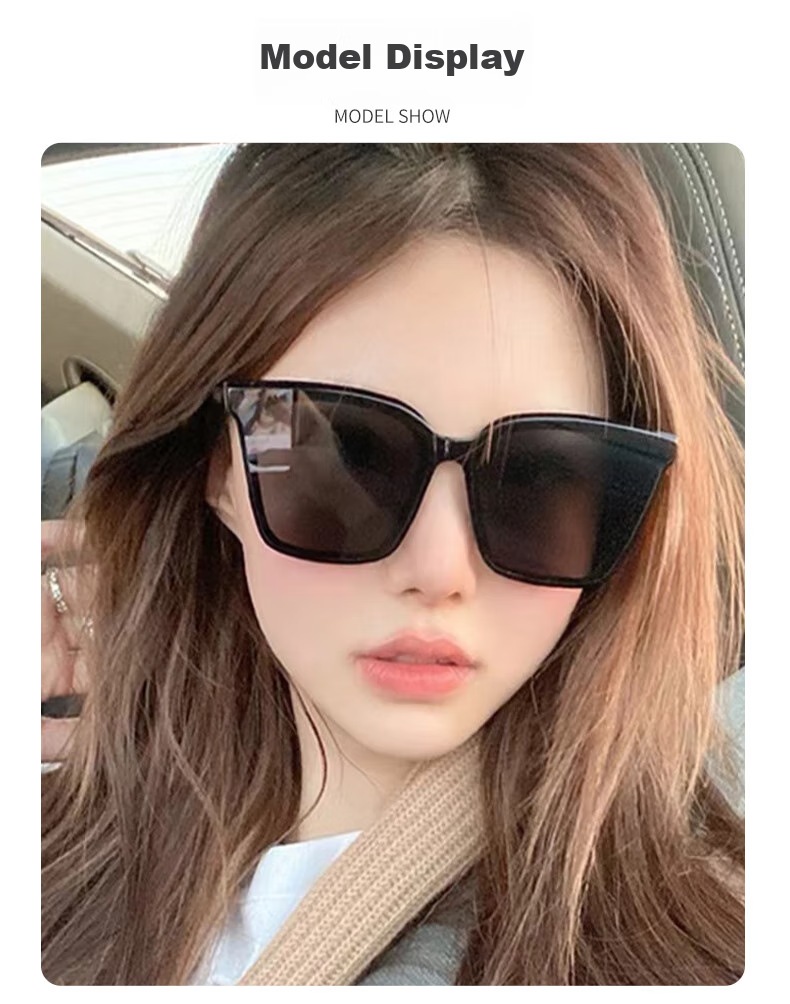 LOVECRAFT Black Vertical Stud Sunglasses for Women, Retro Narrow White Frame, High-End New Style UV Protection Sunglasses 7