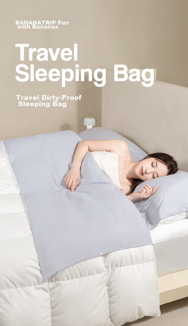 BANANA TRIP Hotel Anti-Dirt Sleeping Bag, Travel Accommodation, Portable Integrated Sleeping Bag, Bedding, Double Size, Gray 1