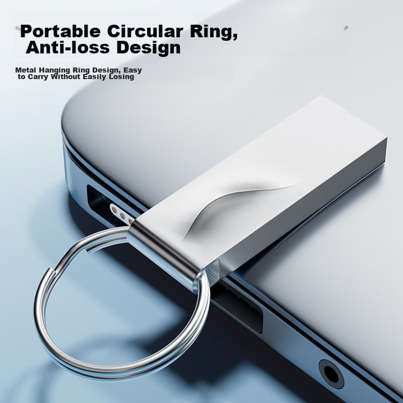HIKVISION 16GB USB2.0 Metal Flash Drive X201 Silver, Dustproof Waterproof Portable Ring, Computer Car Portable High-Speed USB Drive System Disk