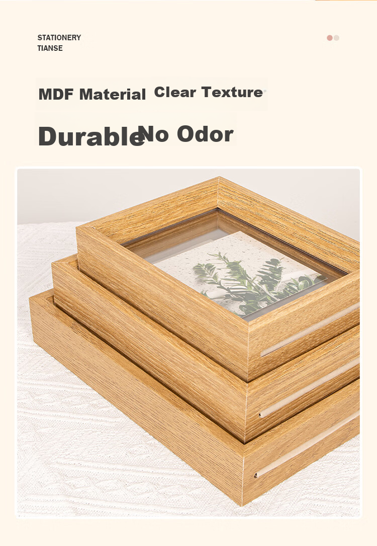TIANSE 7-Inch Double-Sided Transparent Photo Frame, Plant Specimen Frame, Photo Book Frame, Paper-Cutting Frame, Double-Sided Transparent Glass Leaf Specimen Frame, Display Stand, Embossed Showcase Frame TS-6507 4