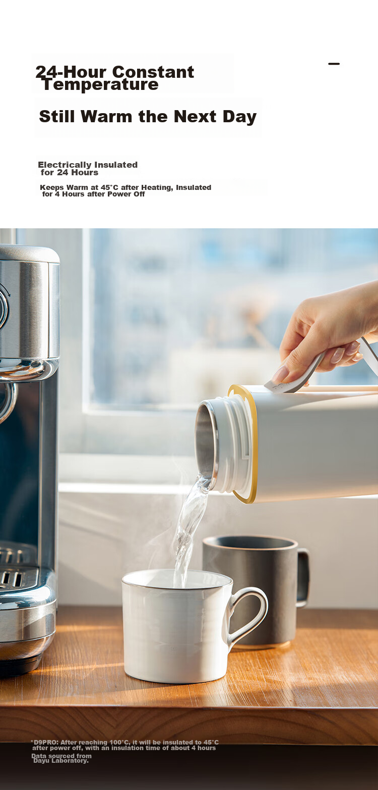 DAEWOO [National Day Outing] Portable Electric Kettle Travel Thermos Insulated Constant Temperature Baby Tea Electric Stew Cup 450ml D9PRO 18