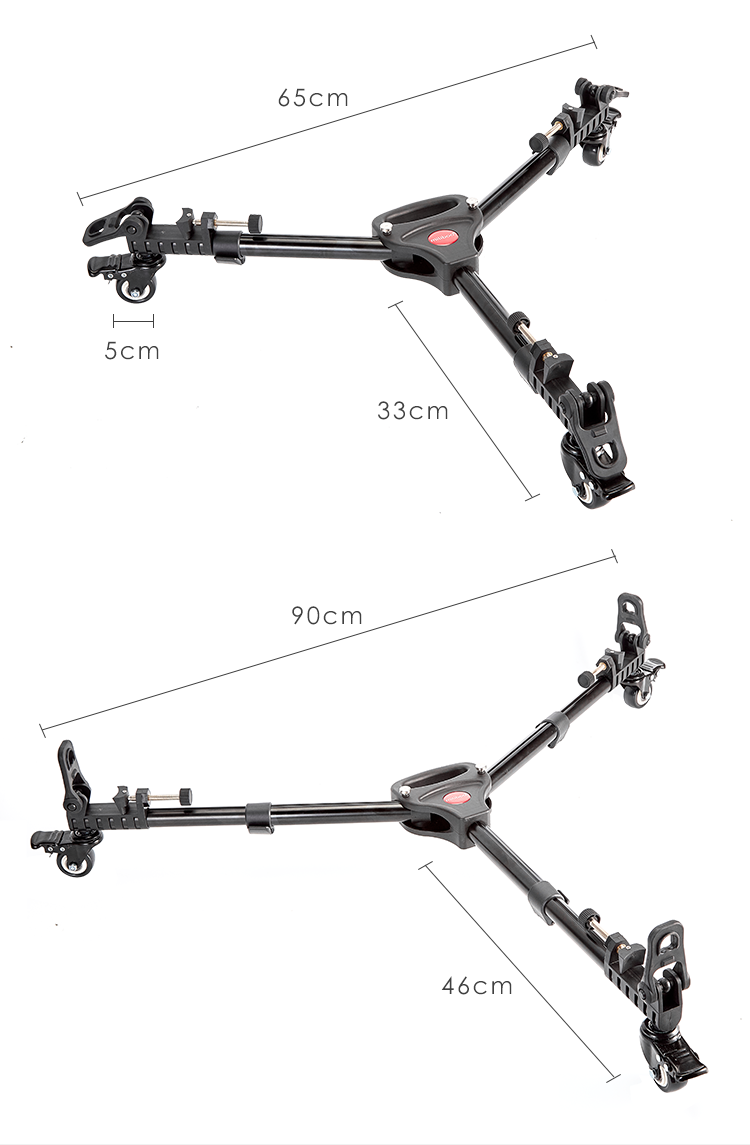 Milibo MJL Professional Tripod Caster Wheel, Camera Tripod Base Roller, Universal Caster Foot 3