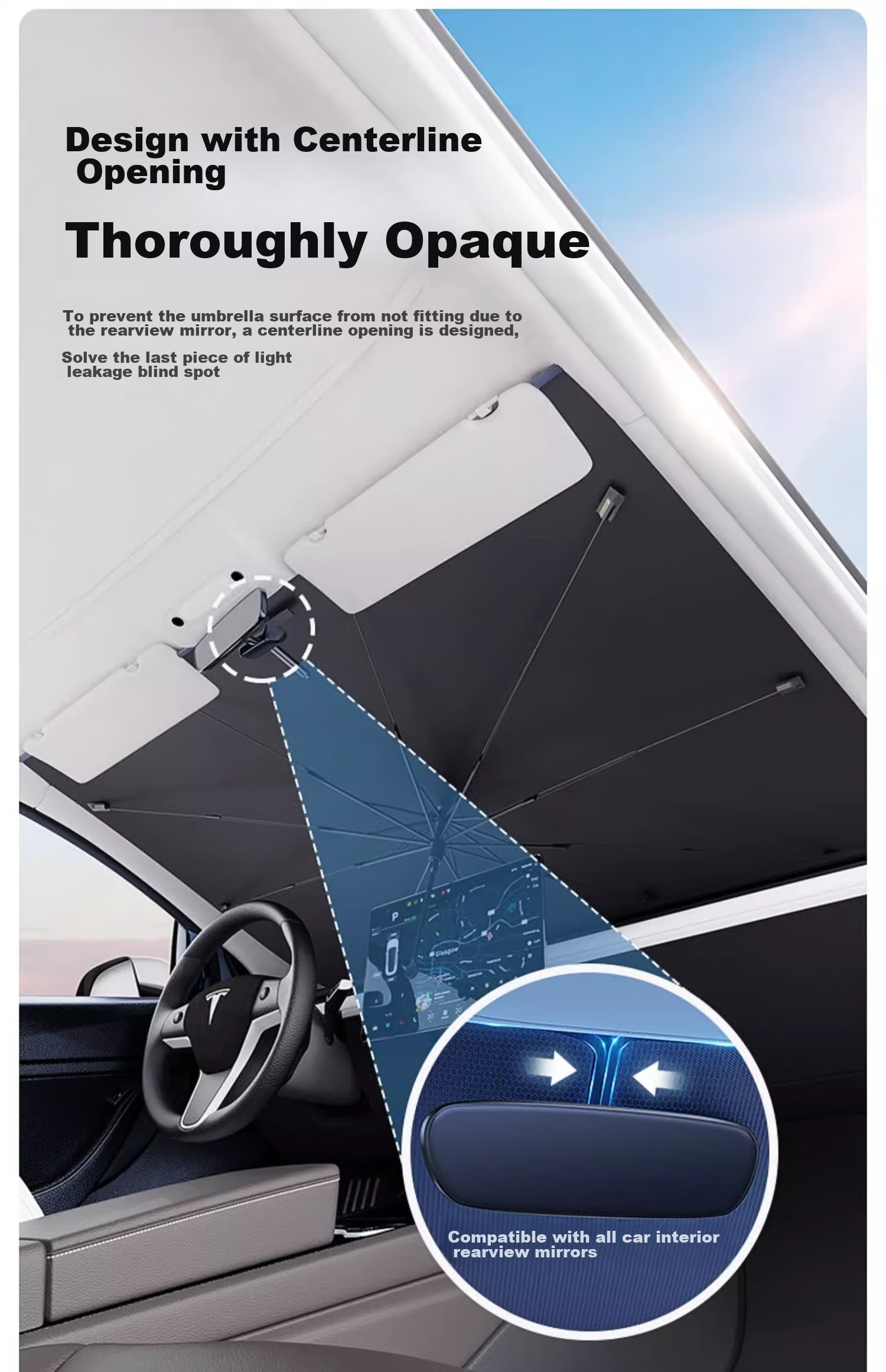 HELLOLEIBOO Laser Car Sunshade, Window Sun Protection, Heat Insulation Sunshade, Car Interior Dedicated Front Windshield Sunshade Cover 16