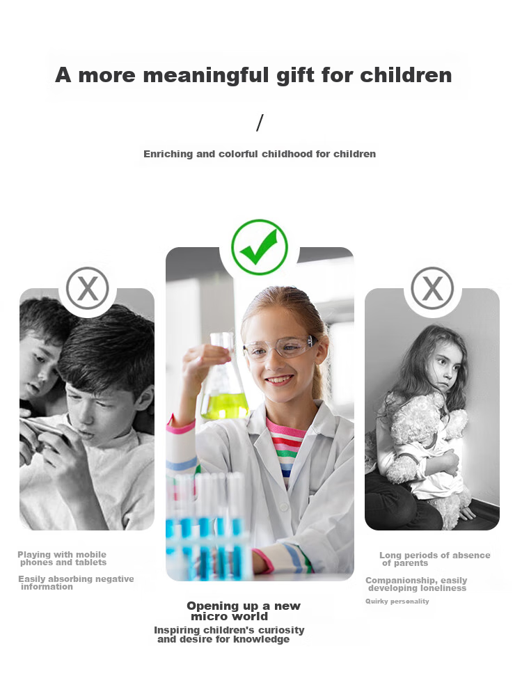 Bresser Microscope for Children, Dual-Use for Biological And Optical Viewing, High Magnification 750x, Scientific Experiment Toy, Children's Day Gift 17