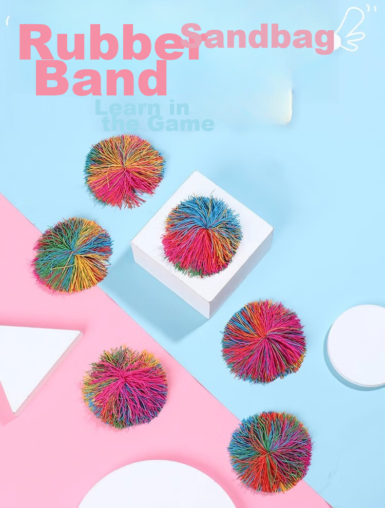 Zihu Rubber Band Shuttlecock, Children's Elementary School Student Durable Kick Shuttlecock, Sand Bag Toy, Jumping House, Multifunctional Rubber Band Ball, Set of 5 1