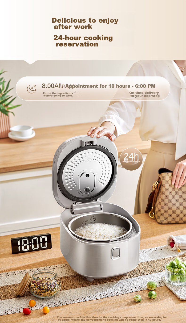 Midea Rice Cooker, Non-Coated Electric Rice Pot, 4 Liters, 316L Stainless Steel Inner Pot, for 3-4 People, Home Use, Multifunctional, No Coating, Micro-Pressure, Smart Reservation, MB-RE476S 13