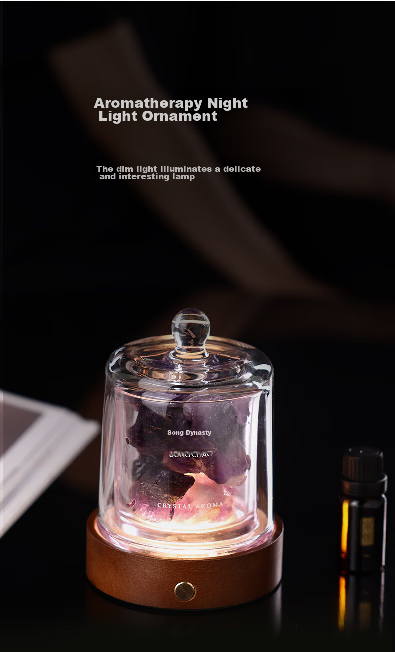Songchao Linglong Cup Crystal Stone Incense Diffuser, Fragrance for Bedroom, Birthday Gift for Women, Wedding Gift, Mid-Autumn Festival Gift Box, Dark Night Orchid 3