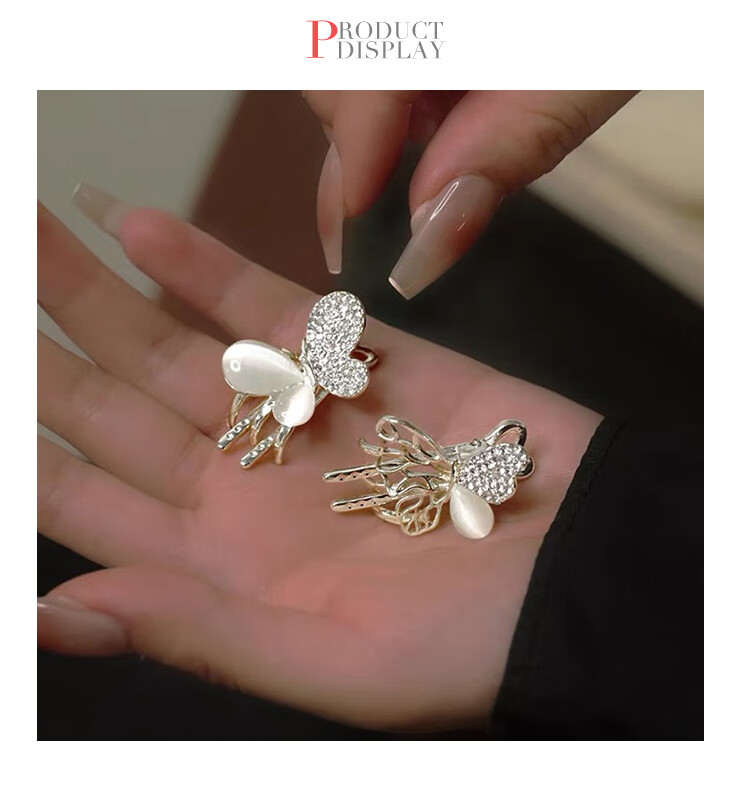 CHIMERA 2-Piece Set Butterfly Hair Clips Side Clips Top Clips Bangs Hair Clips, Women's Mid-Autumn Festival Gift 7