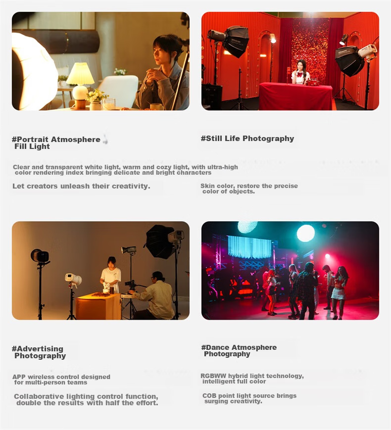 Aputure Amaran Ray 360c Live Streaming Fill Light, 360W Full Color Short Video Photography Light, Live Streaming Room Beauty Constant Light, Film And Television Light 4
