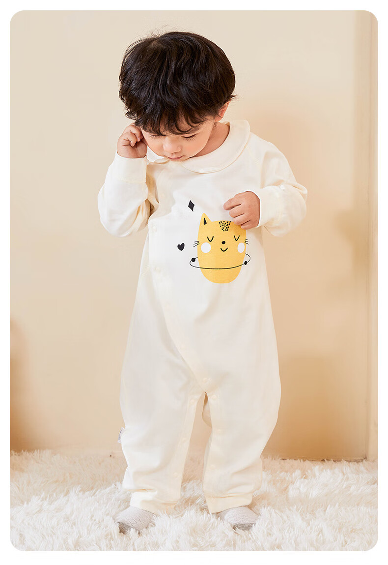 Shubeiyi 2-Pack Baby Clothes Newborn Cotton Romper Spring Autumn Full Moon First Birthday Crawling Suit Yellow 90cm 4
