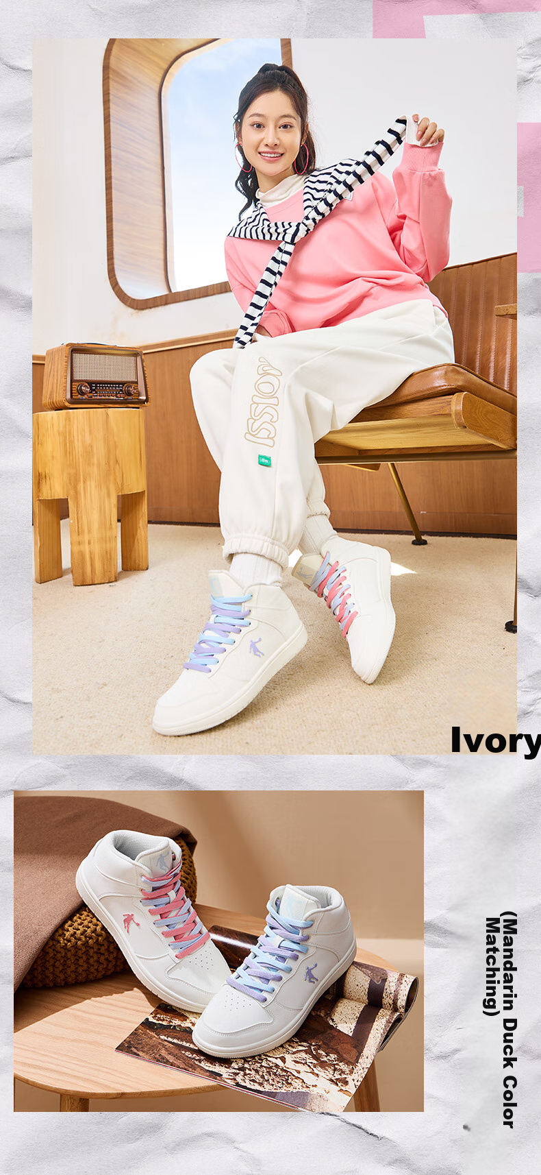 QIAODAN Women's Leather Sneakers, Air Force One Style, Waterproof High-Top Casual Shoes, Sports Shoes 12