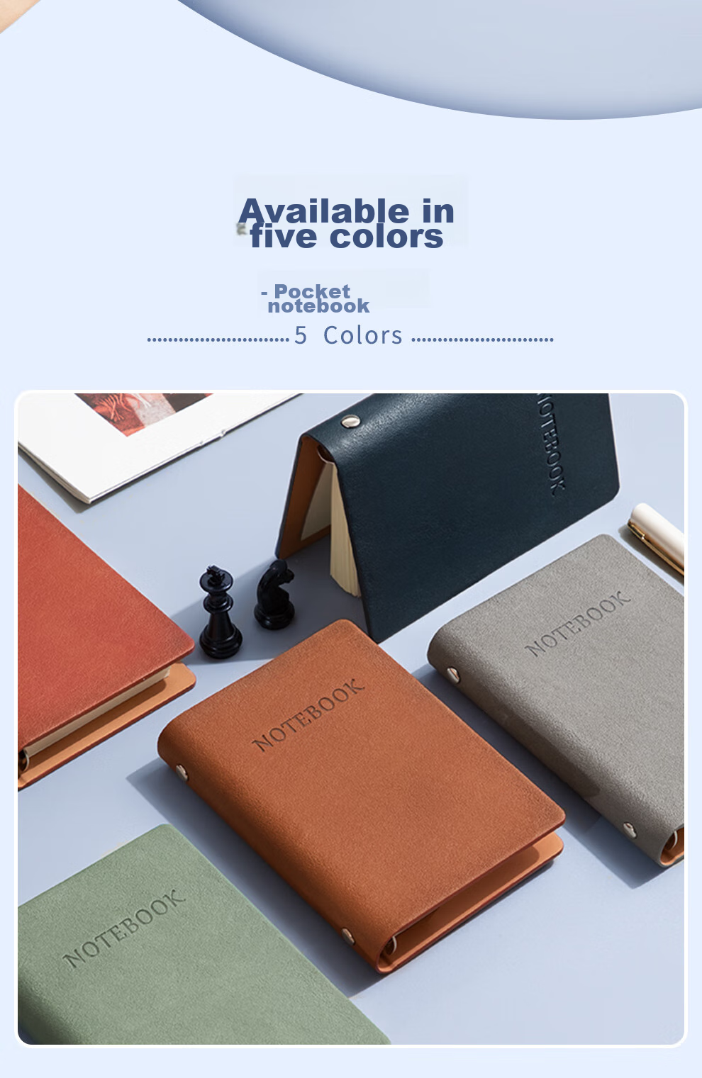 Jiaranheng A7 Loose-Leaf Notebook, Pocket-Sized Business High-Quality Portable Mini Notebook, Detachable Replaceable Inner Pages, Journal Notebook, Small Notepad, Customizable, Reddish-Brown Color 2