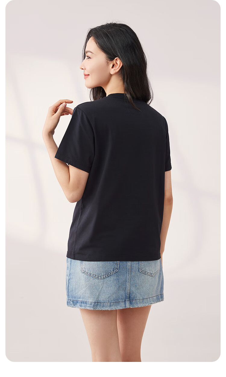 MiiOW Women's T-Shirt, Summer Lightweight Cotton Modal Cool-Feeling Short-Sleeve Round Neck Casual Versatile Undershirt 15