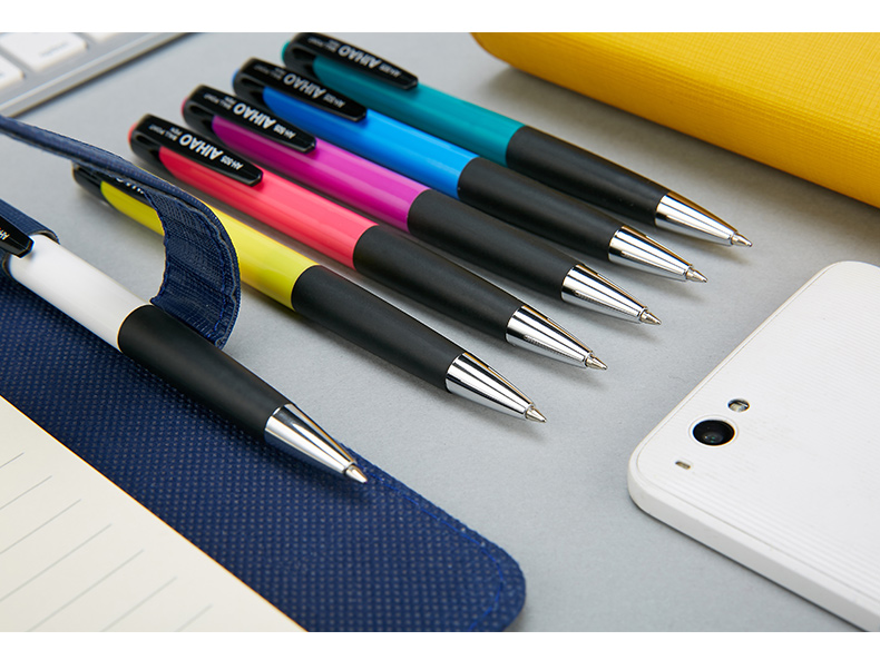 AIHAO [Back to School Essential] Retractable Ballpoint Pen 0.7mm Medium Oil Pen Bullet Tip Original Ball Pen Business Office Pen Student Blue Classic Ballpoint Pen 12 Pcs/box Ah505 12