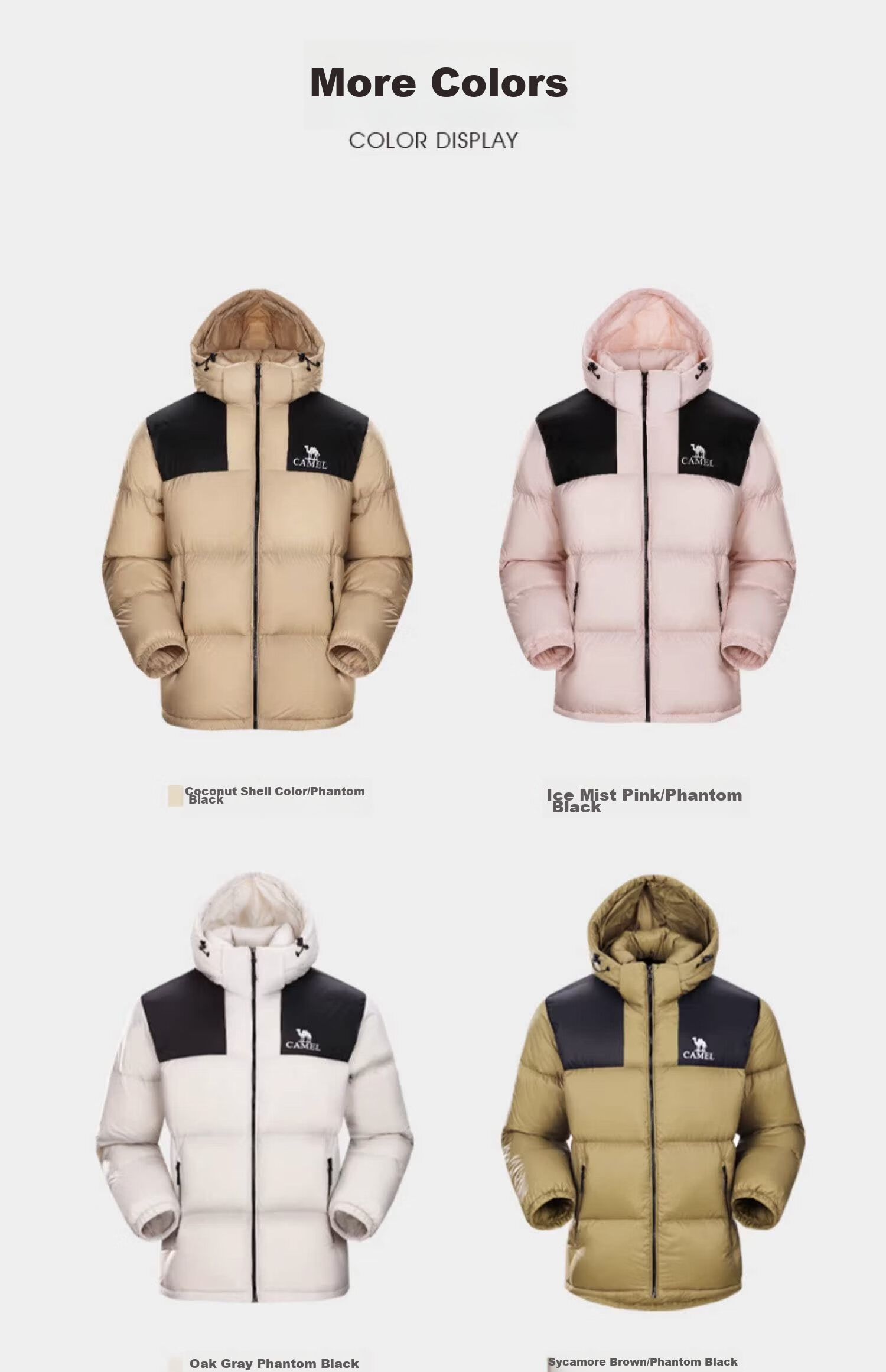 Luotuo (CAMEL) [Xiaotaiyang-Graphene] Autumn And Winter Outdoor down Jacket for Men And Women, Thickened Warm Puffer Coat 32