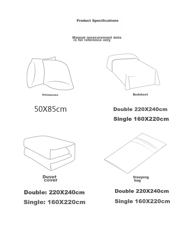 HINCLOUD Disposable Bed Sheet, Duvet Cover, Pillowcase, Hygienic Sleeping Bag Cover for Travel, Double Size Four-Piece Set 9
