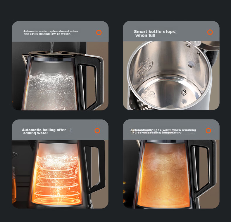 Joyoung Tea Bar Machine, High-End Home Living Room Water Dispenser with Colorful Large Screen Display, Smart Anti-Overflow, Foldable Back Panel, 316L Stainless Steel Kettle, Electric Hot Water Kettle WH235 14