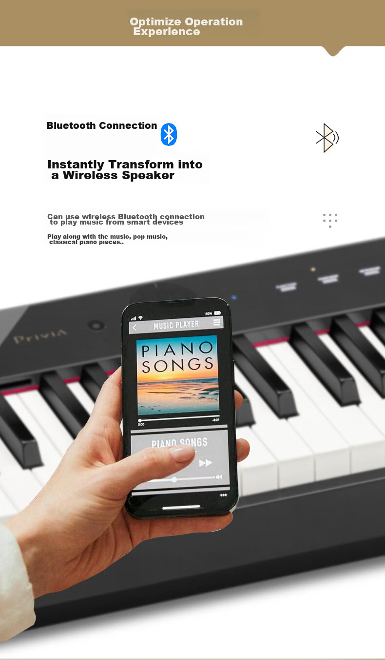 Casio Digital Piano PXS1100 Red Smart Touchscreen 88-Key Weighted Hammer Professional Exam-Grade Standalone + Portable X-Stand Model 15