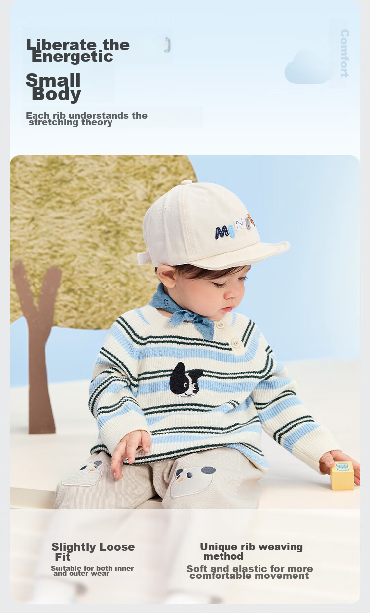 BALABALA Children's Clothing, Kids' Sweater, Boys' Knitwear, Girls' Inner Wear, 2025 Autumn Collection, Loose-Fitting Versatile Style, 209325103202 7
