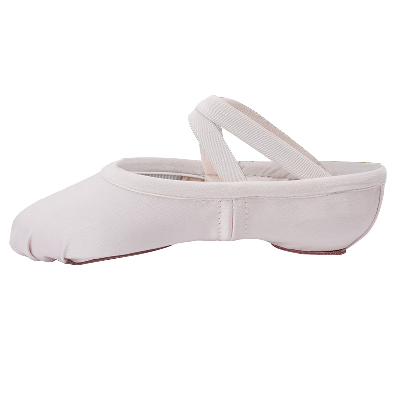 Sansha Children's Dance Practice Shoes, Elastic Satin Ballet Flats with Two Pieces of Sole, Cat Paw Shoes, English Satin, Size 34