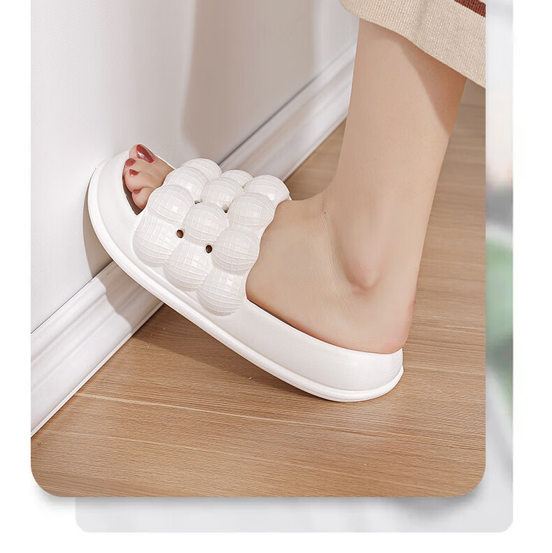 Huamei Comfortable Step-on-Cloud Couple Slippers Indoor Outdoor Non-Slip Thick Sole Soft Elastic HM2288 Yellow Size 40-41 2