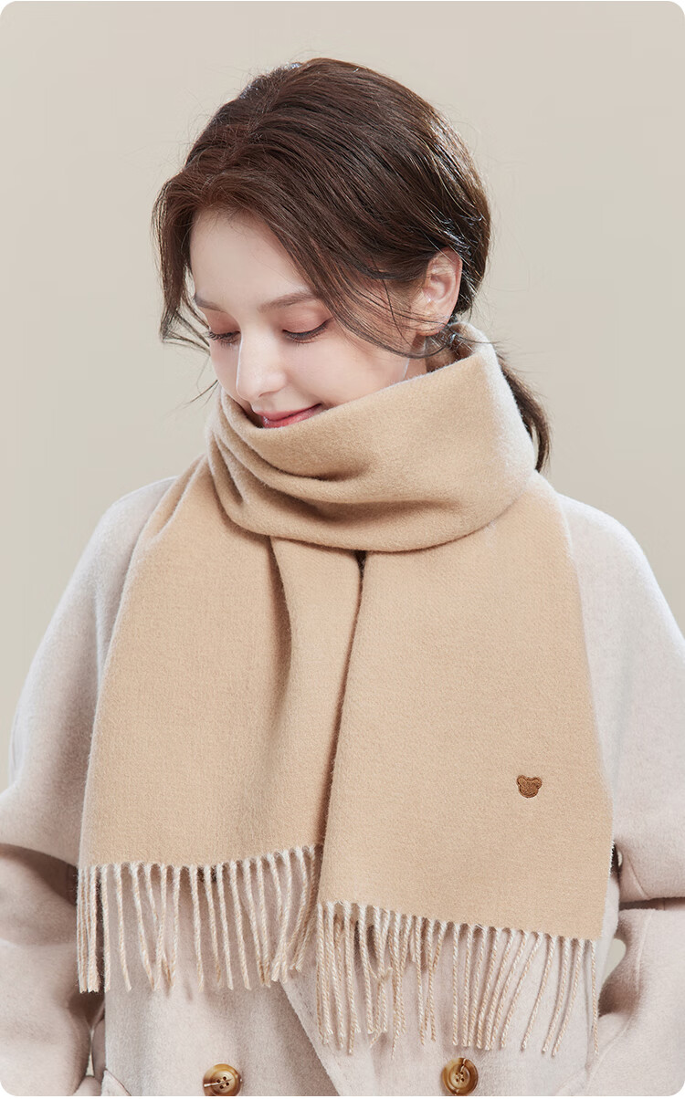 JIUMU Pure Wool Scarf for Women, Autumn And Winter Neck Warmer, Ladies' Warm Shawl, Gift for Women on Mid-Autumn Festival Or Birthday, Gift Box Packaging 16
