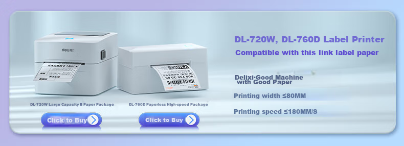 Deli 40*80mm, 400 Sheets*72 Rolls, Mint Sea Triple-Protection Thermal Label Paper, Milk Tea Clothing Self-Adhesive Printing Paper, ZG171 [Compatible with 3-Inch Label Machines 720C Etc.] 1