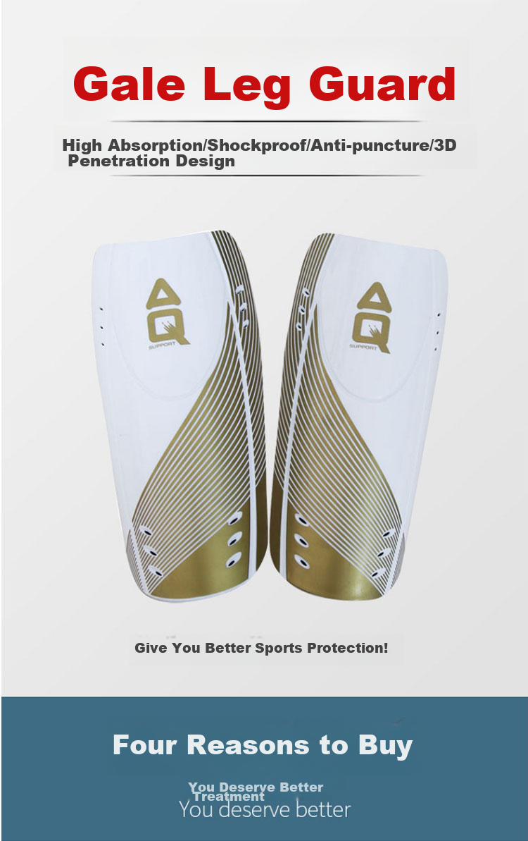 AQ Shin Guard Soccer Equipment Training Sports Protective Gear, Gold Color, Two Pieces, S60601M140-160cm 2