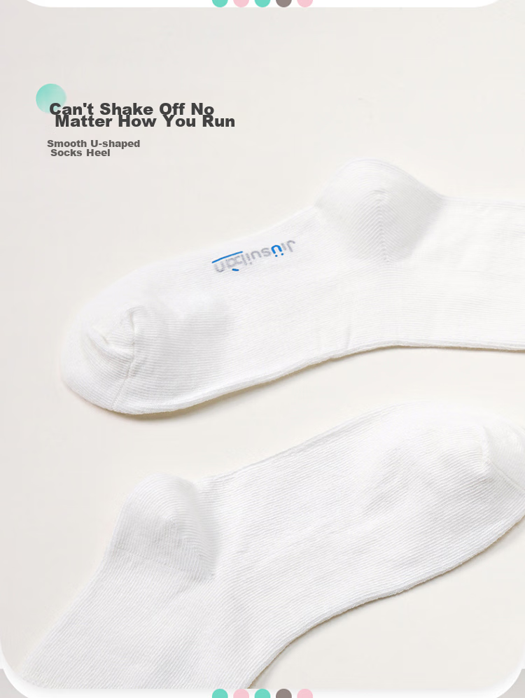 Jiusuiban Kids Socks Unisex A-Class Thin Antibacterial Versatile School Short Tube Student Sports Breathable White Cotton Socks 8