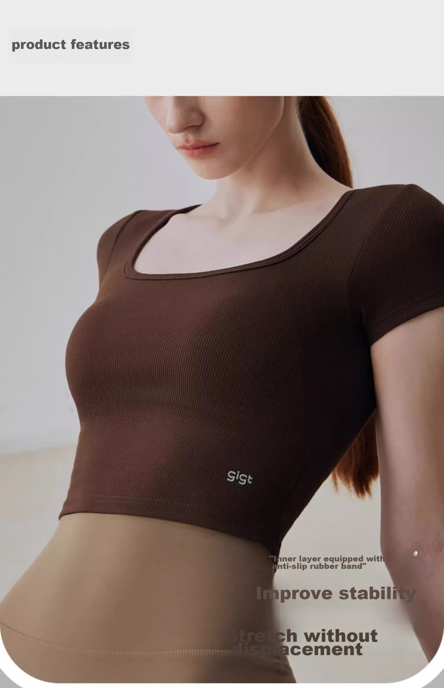 Gigt Yoga Top for Women, Long Sleeve Sports T-Shirt with Built-In Chest Pads, All-In Fitness Wear for Autumn, Athletic Tank Top 9