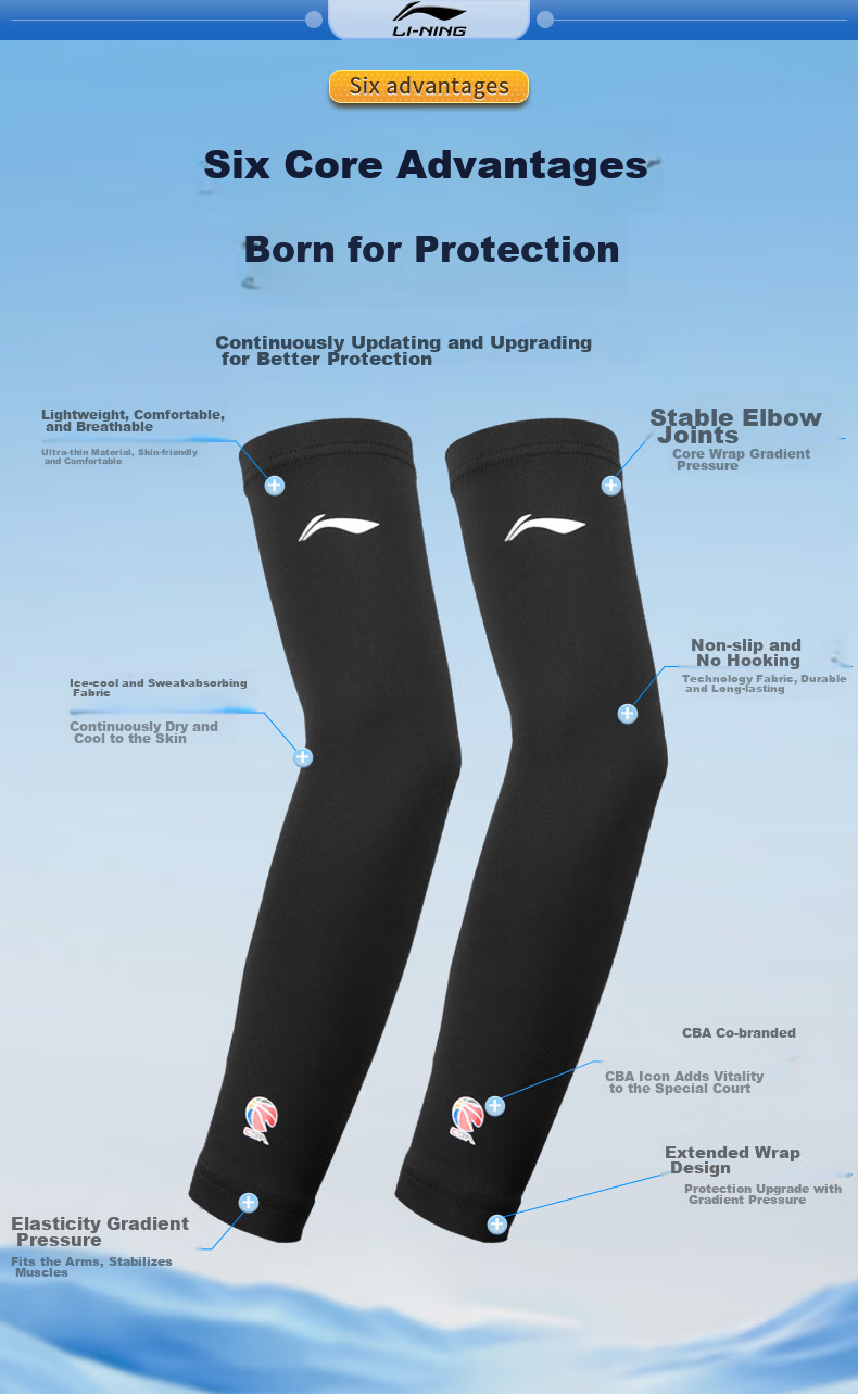 Li-Ning Ice Silk Arm Sleeves for Men And Women, Sun Protection Arm Covers, Summer Anti-Sun Protection Arm Guards, Cooling Sleeves for Driving, Fishing, Cycling 4