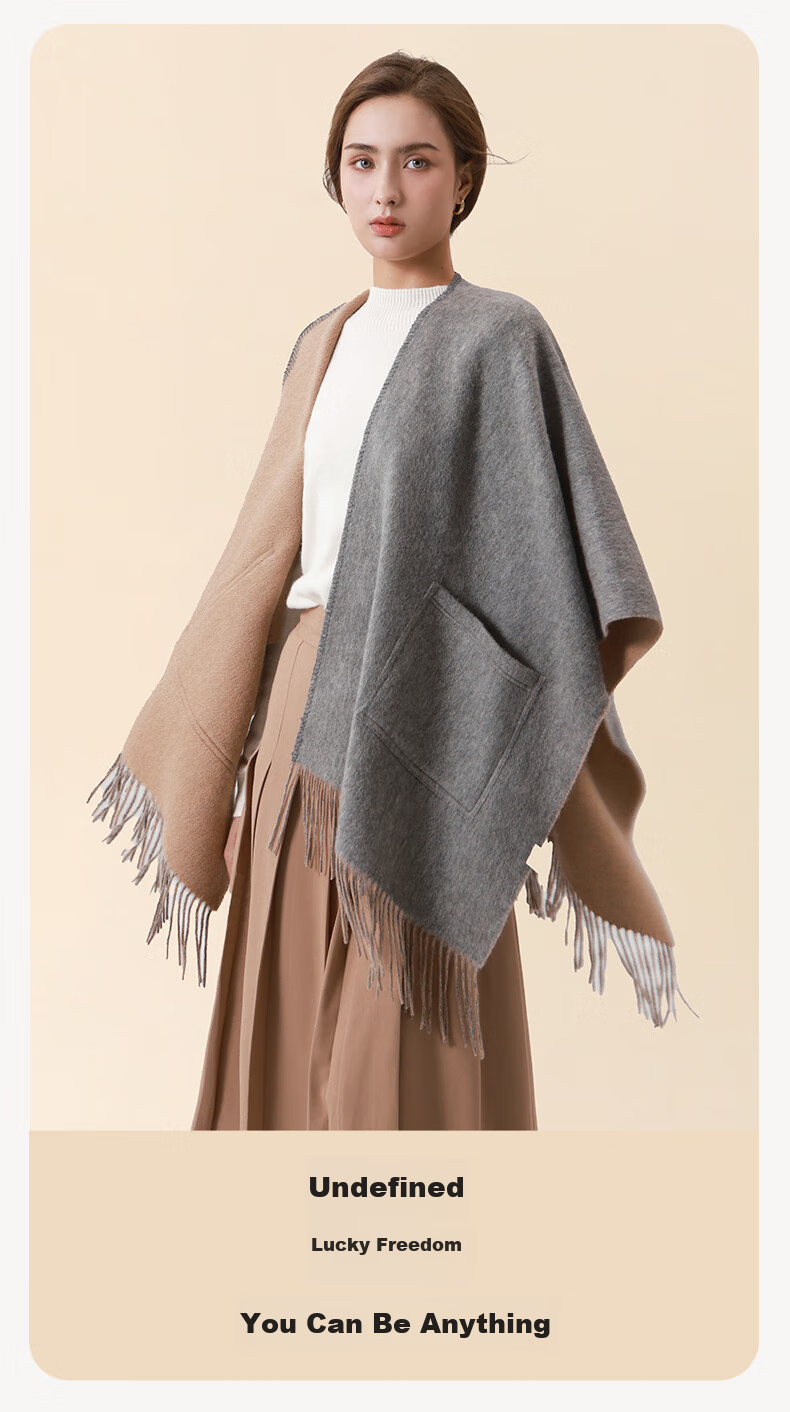 MOERCIAN Pure Wool Shawl for Women, Warm Scarf, Winter Luxury Item, Air Conditioning Cape, Birthday Gift for Mom, Present for Elders 13
