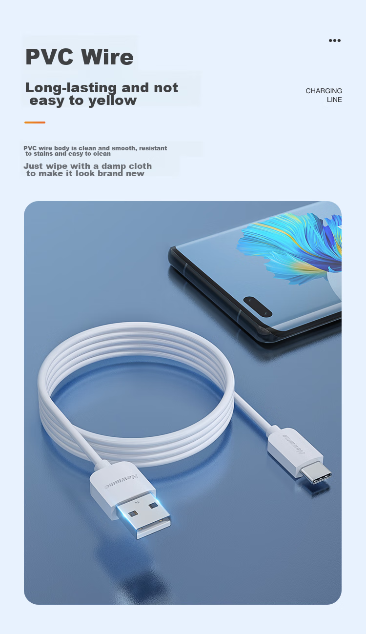Newmine Type-C Data Cable USB-C Android Phone Charger Cable Compatible with Xiaomi 8/Huawei P30/MATE20/Honor V20 [Two-Pack] 4