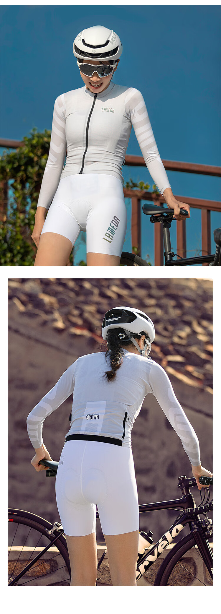 LAMEDA Women's Long Sleeve Cycling Jersey Spring Summer UV Protection Breathable Quick-Dry Mountain Road Bike Shirt Elegant Lilac Purple L 10