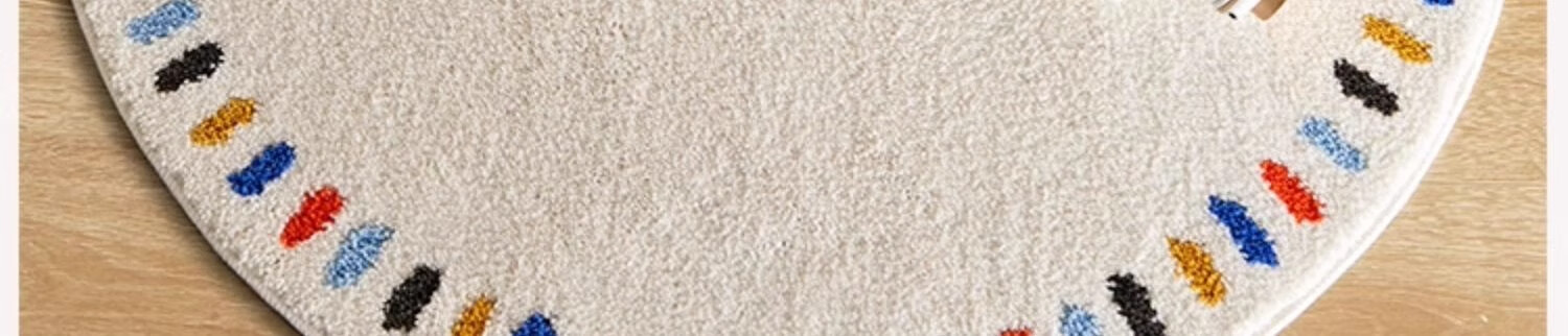 Shangce Milk Silk Children's Round Carpet Dopamine Bedroom Bedside Rug Living Room Kids Room Study 120cm Diameter 9