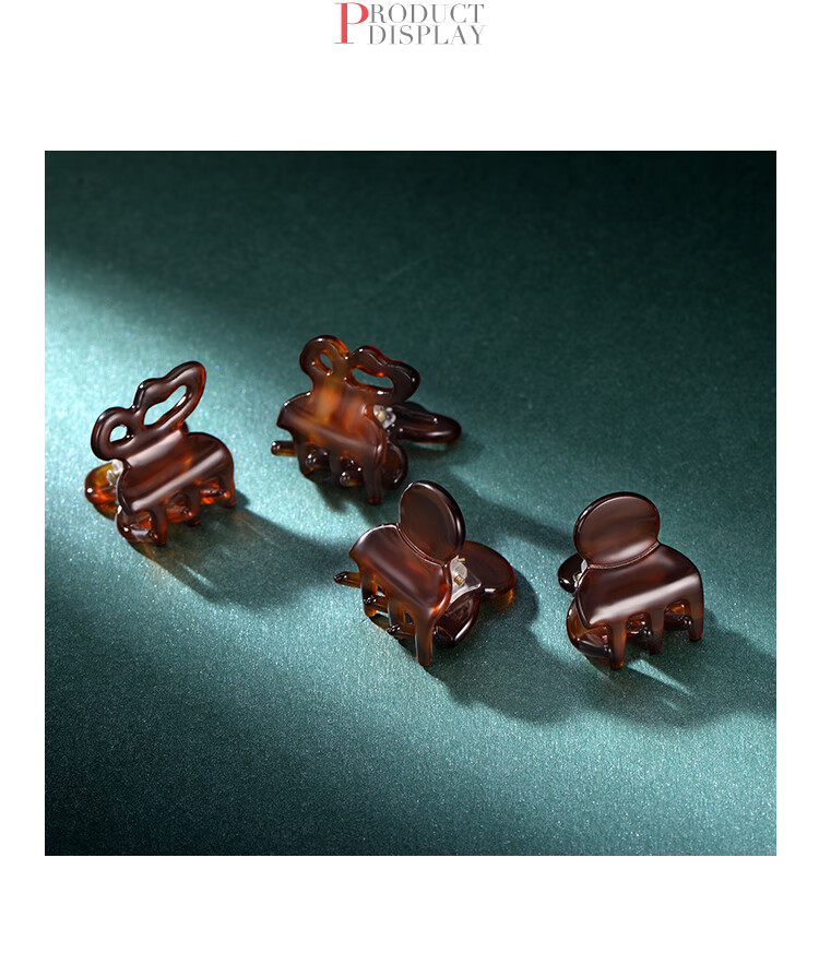 CHIMERA 4-Piece Hair Claw Clips, Air Bangs Hair Claw, Top Side Acid Acetate Hair Clips for Women, Mid-Autumn Festival Gift 14