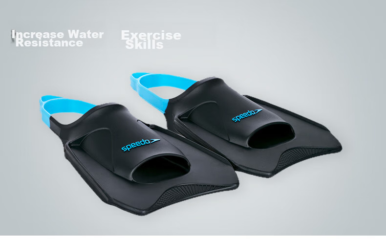 Speedo Unisex Fins, Short Style Equipment, Orange/blue, XL 1