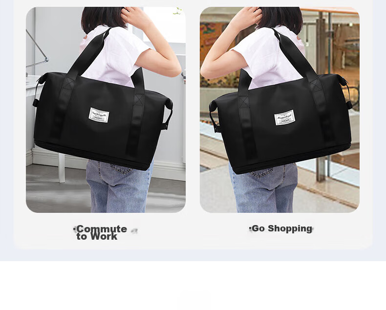 Jinghuisichuang Travel Bag, Luggage Bag, Large Capacity, Expandable, Suitcase, Oxford Cloth, Foldable, Portable Storage Bag, Purple, 41cm 13