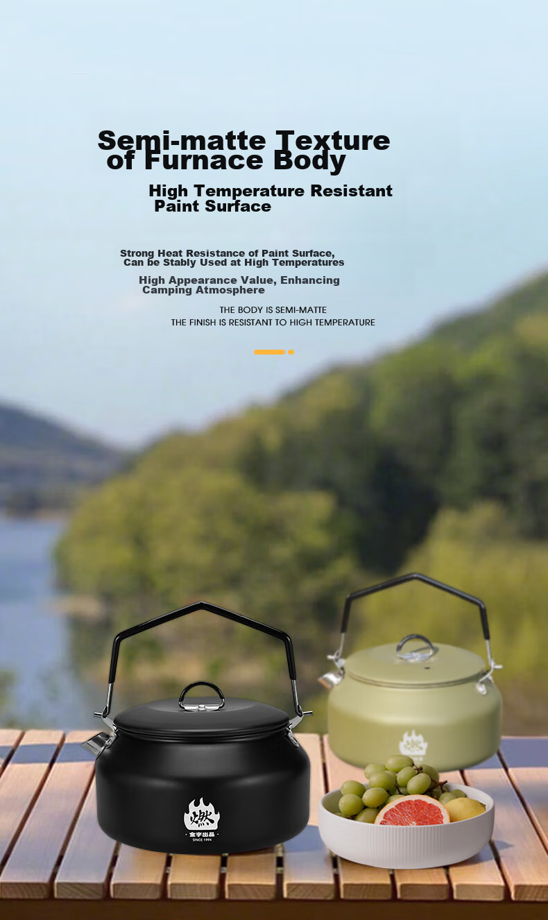 Jinyu Outdoor Kettle, Camping Water Kettle, Picnic Equipment, Stainless Steel Tea Pot, Portable Stove, Camping Water Boiler 2