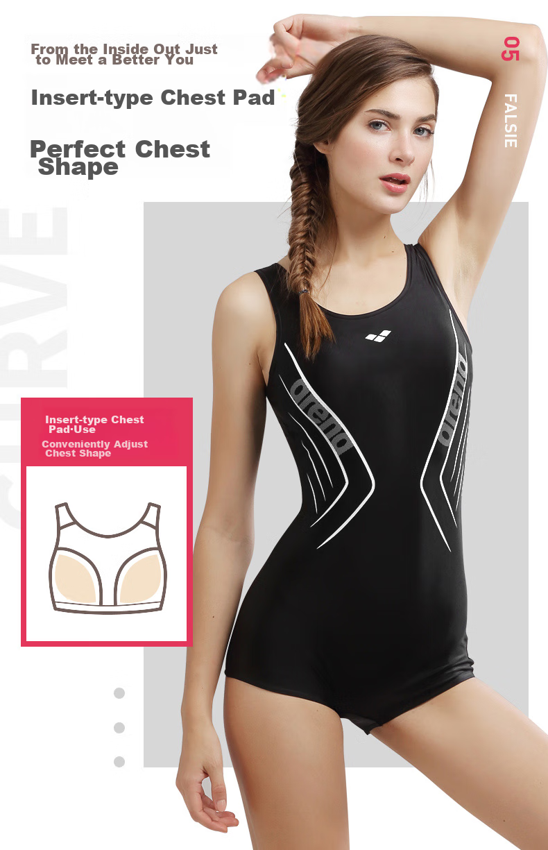 Arena One-Piece Swimsuit for Women, Square Leg Design, Professional Competitive Training Swimwear, Slimming And Tummy Control, High-End Look 12