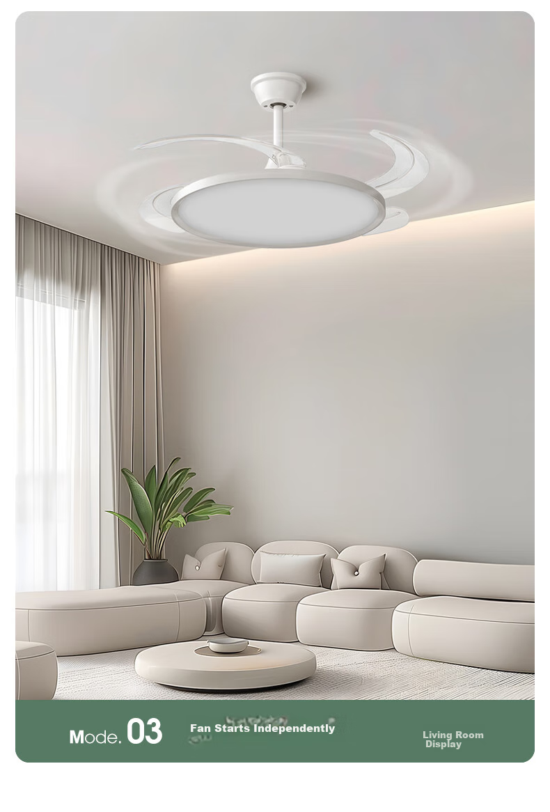 MICOE Ceiling Fan Light, Puli Eye Protection, Invisible Blades, Remote Control Dimming, Zhongshan Lighting Fixture with Installation Included - Lingxiao 28