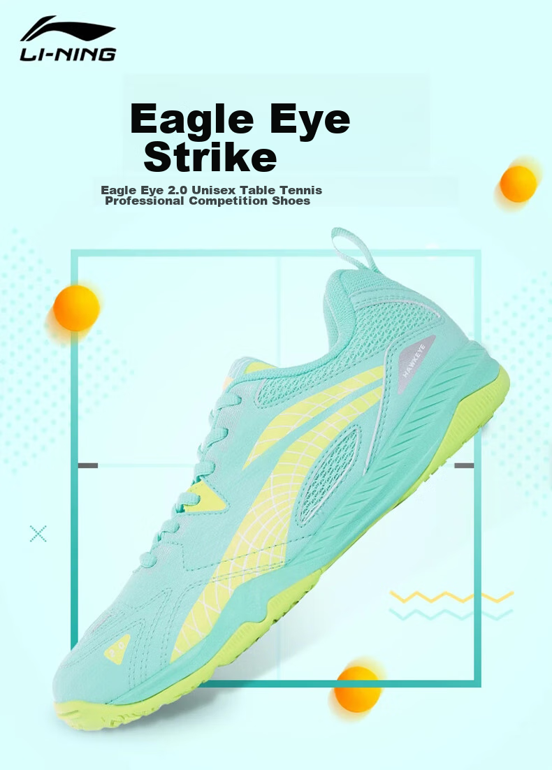 Li-Ning Table Tennis And Badminton Shoes, Eagle Eye 2.0 National Team Competition And Training Shoes, White/fluorescent Fruit Red, Size 40 1