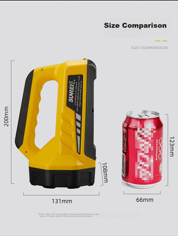 Shanlishi Tanchang 1200 Bright Yellow Multifunctional Emergency Rescue Flashlight, High-Intensity Long-Range Outdoor Searchlight, Handheld Lamp 11