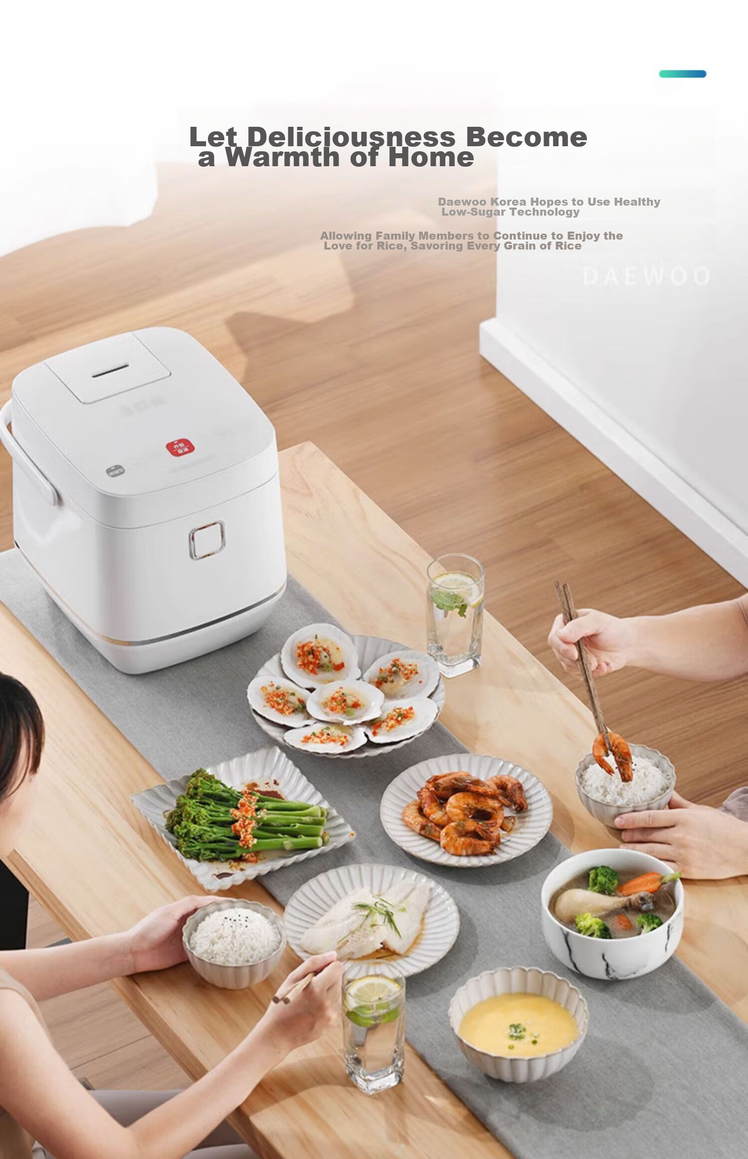 DAEWOO Mini Rice Cooker 1.2L Smart Small Electric Rice Cooker for 1-2 People Multifunctional Low Sugar Micro Pressure FB23DT Purple 19