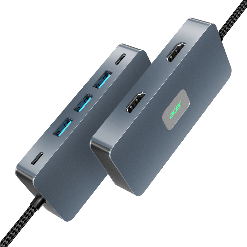 Acer Type-C Expansion Dock with Dual HDMI Ports And Triple Screen Mirroring Converter HUB3.0 Hub PD100W Charger Compatible with Huawei Android Laptops And Expansio