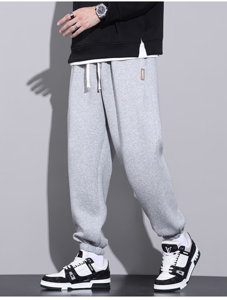 I'M DAVID Men's Casual Loose Fit Sports Pants Korean Style Heavyweight Fashion Jogger Pants Simple Versatile Trousers for Men 8